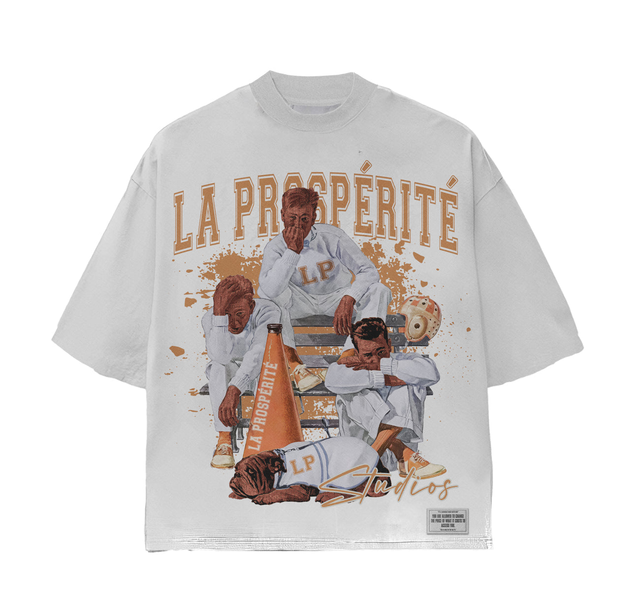 White Oversized College Tee – laprosperiteclothing